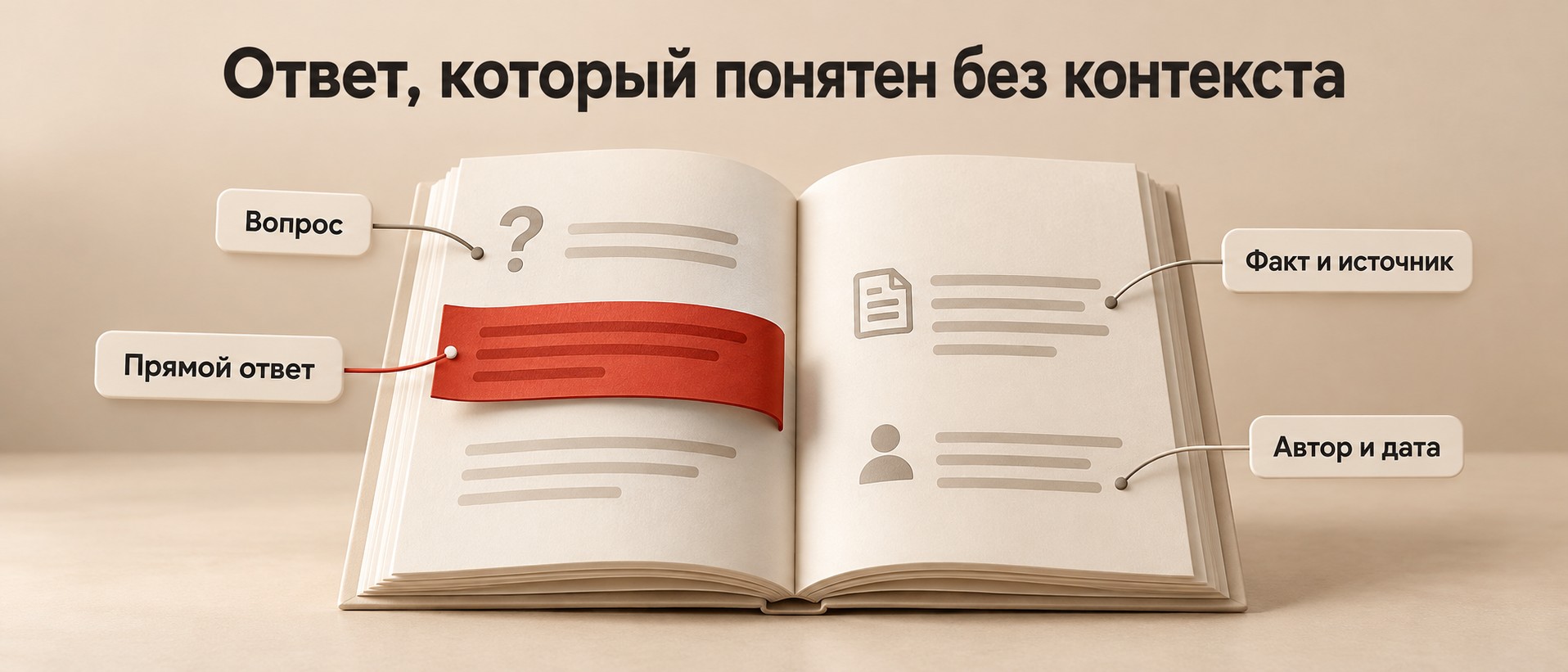 Структура ответа: вопрос, прямой ответ, источник, автор и дата