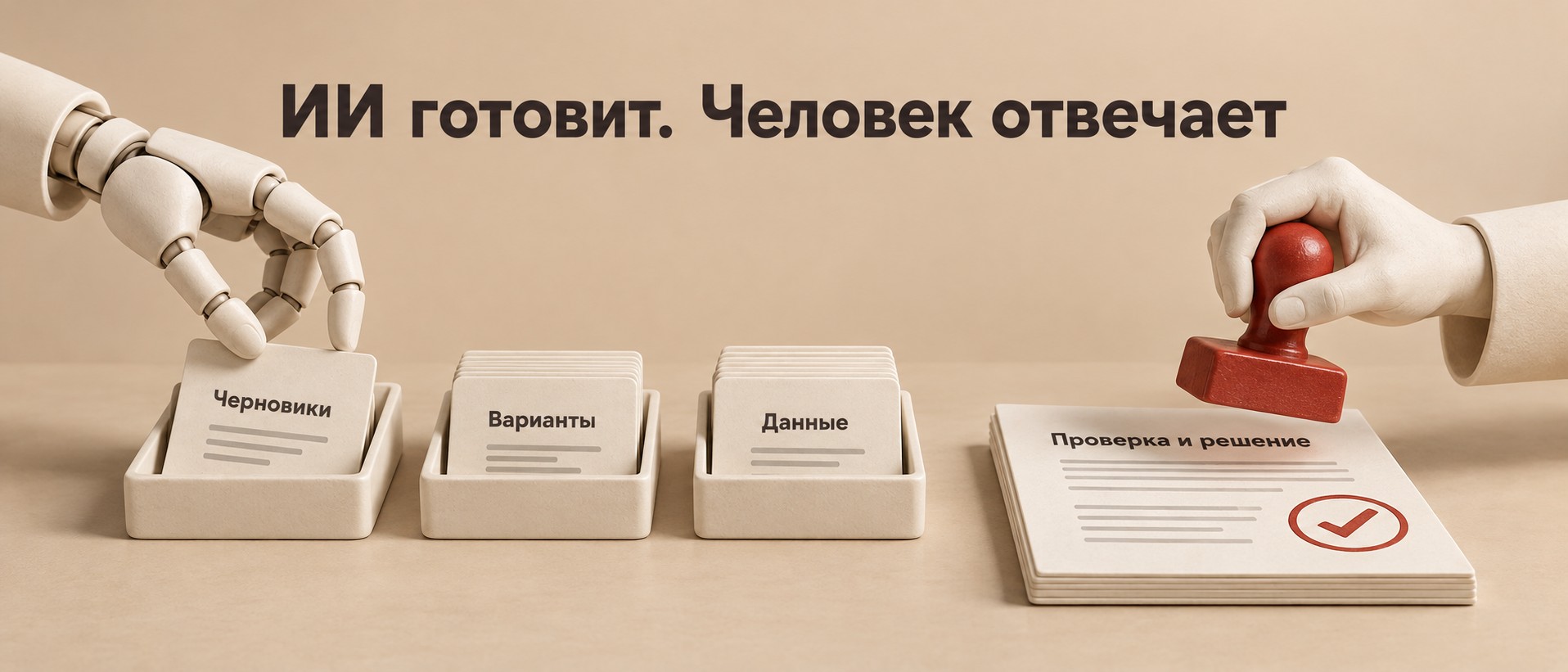 Роли ИИ и человека в работе с контентом